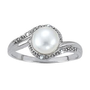 Bypass Pearl Color Ring (0.03 ct. tw.) — View 1