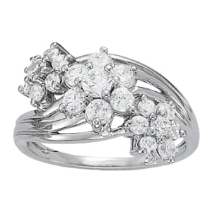 Multirow Cluster Fashion Rings (1.02 ct. tw.) — View 1