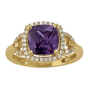 Princess Cut Halo Color Ring (0.2 ct. tw.) — View 1