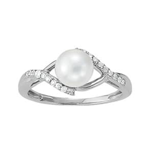 Bypass Split Shank Color Pearl Ring (0.15 ct. tw.) — View 1