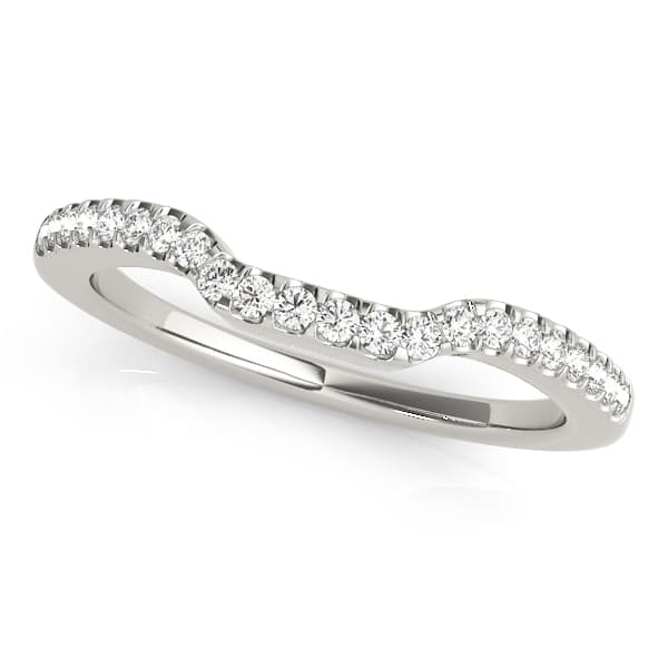 Single Row Curved Wedding Band — 8 MM (0.2 ct. tw.) — View 1