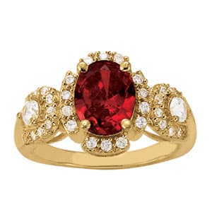 Oval Shape Color Ring (0.43 ct. tw.) — White Gold