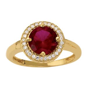 Round Halo Color Rings (1/8 ct. tw.) — White Gold