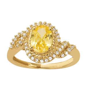Oval Halo Color Ring (0.2 ct. tw.) — White Gold