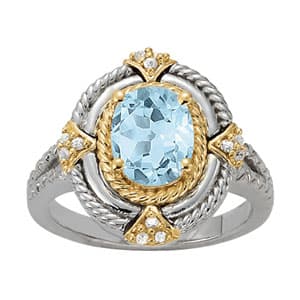Braided Oval Color Ring (0.06 ct. tw.) — White Gold