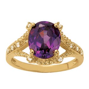 Oval Shaped Color Rings (0.07 ct. tw.) — White Gold