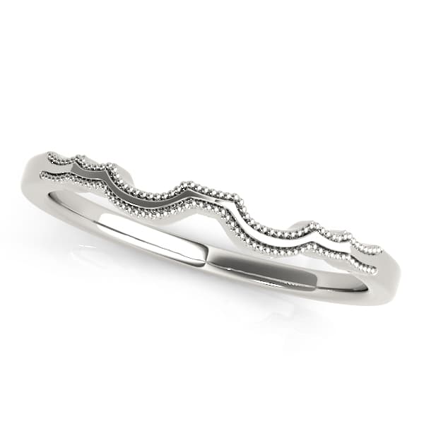 Milgrain Curved Wedding Band — View 1