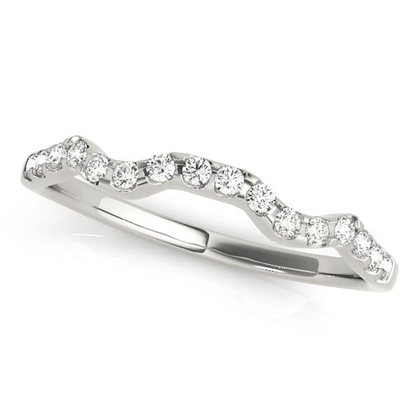 Prong Set Curved Wedding Band (0.1 ct. tw.) — View 1