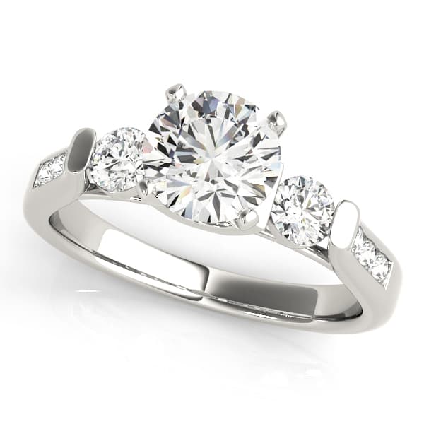 Engagement Rings 3 Stone Round — style 84268 in 10k White Gold