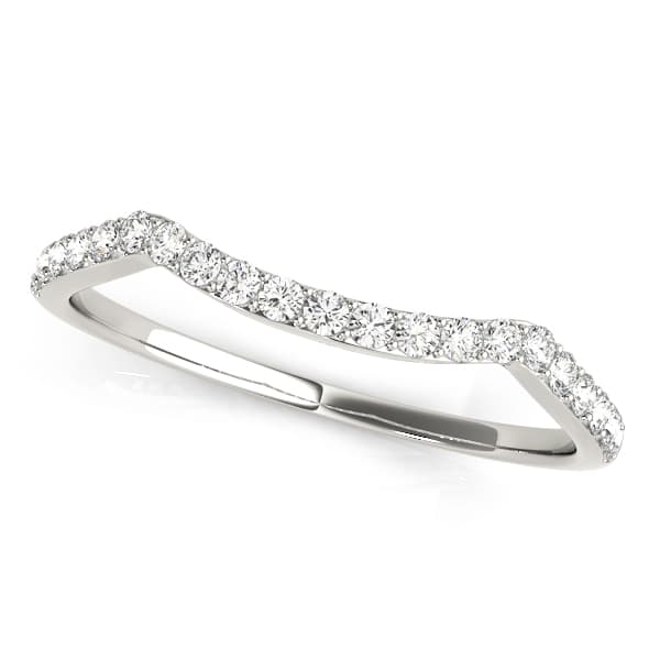 Prong Set Curved Wedding Band (1/8 ct. tw.) — View 1