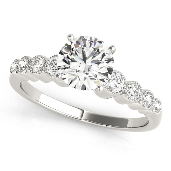 Vintage-Inspired Bezel Set Engagement Ring — style 84284 in 10k White Gold