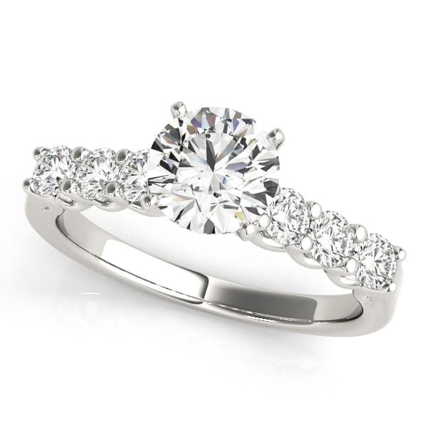 Single Row U-Prong Engagement Rings — style 84305 in 10k White Gold