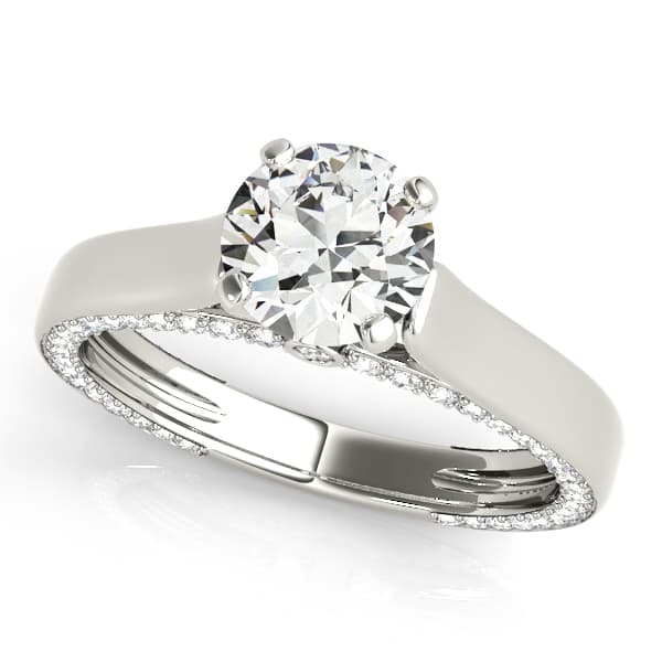 Accented Trellis Engagement Ring — style 84306 in 10k White Gold