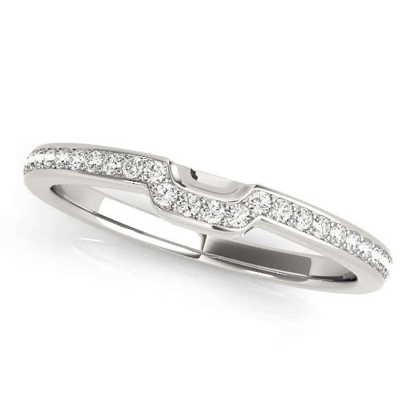 Prong-In-Channel Curved Wedding Band (1/8 ct. tw.) — View 1