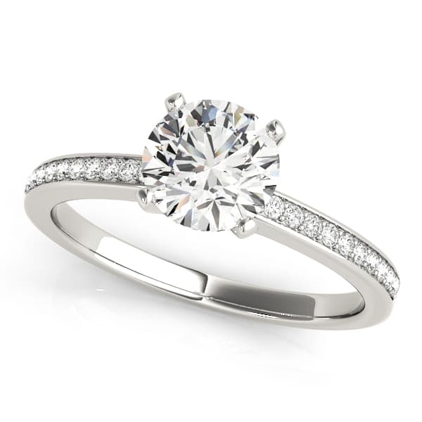 Single Row Channel Set Engagement Ring — style 84323 in 10k White Gold