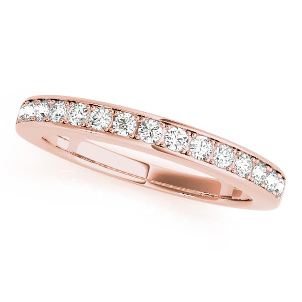 Prong In Channel Wedding Band — .05 CT (0.59 ct. tw.) — Rose Gold
