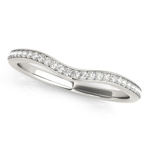 Prong In Channel Curved Wedding Band — 1 1/2 CT (1/4 ct. tw.) — View 1