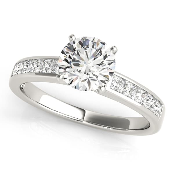 Channel Set Solitaire Engagement Ring — style 84361 in 10k White Gold