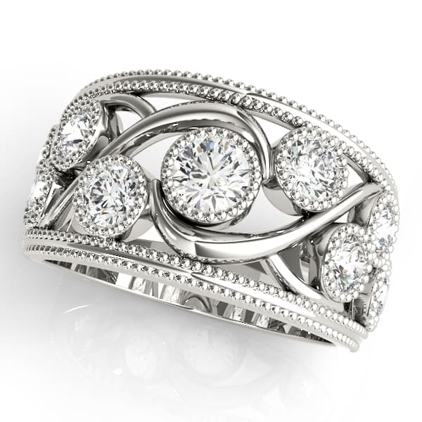 Vintage-Inspired Bezel Set Milgrain Band (1.19 ct. tw.) — View 1