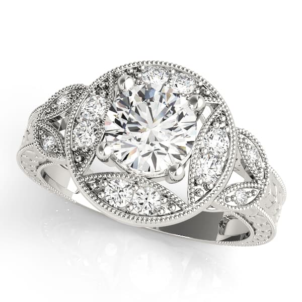 Engagement Rings Antique in 10k White Gold