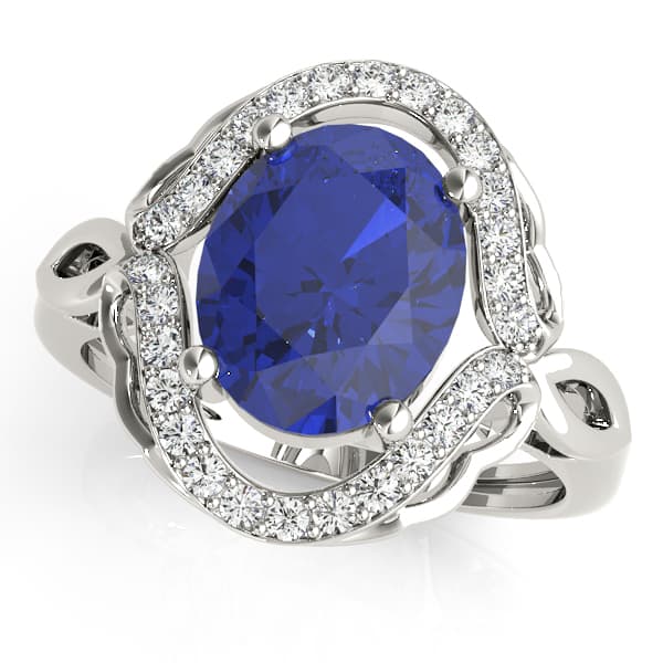 Oval Filigree Halo Color Ring (0.21 ct. tw.) — View 1