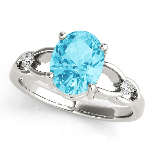 Split Shank Oval-Cut Color Ring — 8X6 MM (0.06 ct. tw.) — View 1