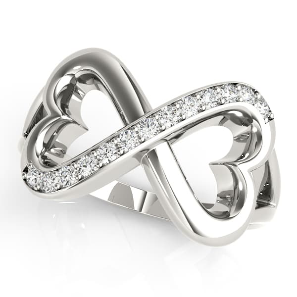 Infinity Twisted Heart Shape Wedding Ring (1/8 ct. tw.) — View 1