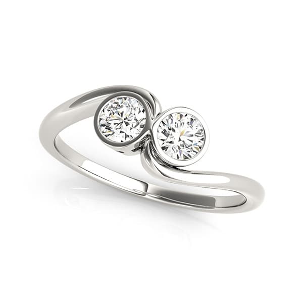 2-Stone Bezel Set Swirl Fashion Ring — 1 CT (1 ct. tw.) — View 1