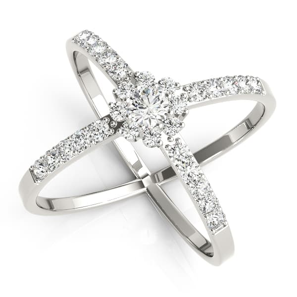 Double Row Prong Halo Fashion Ring (1/4 ct. tw.) — View 1