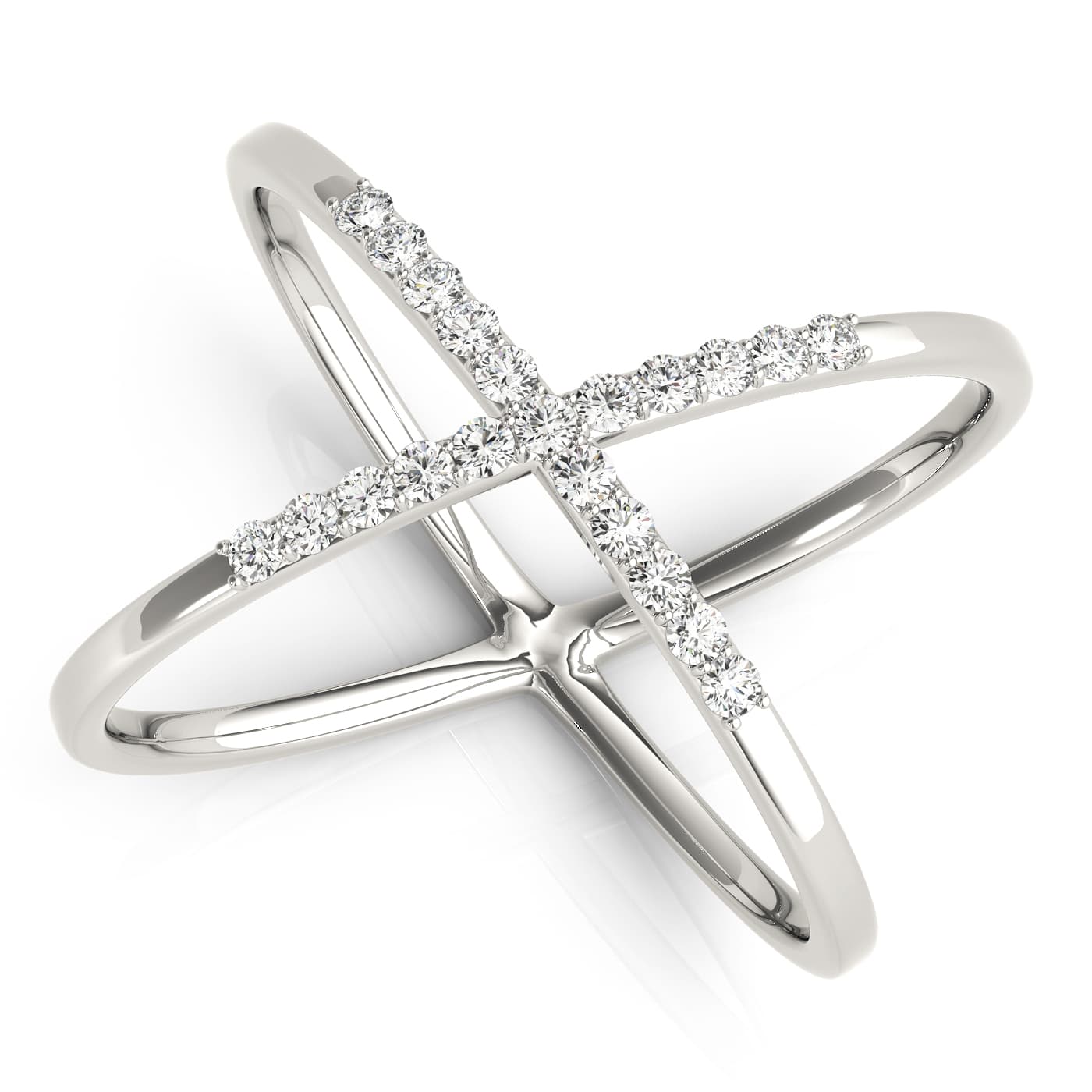 X-Shaped Shared Prong Fashion Rings (0.21 ct. tw.) — View 1
