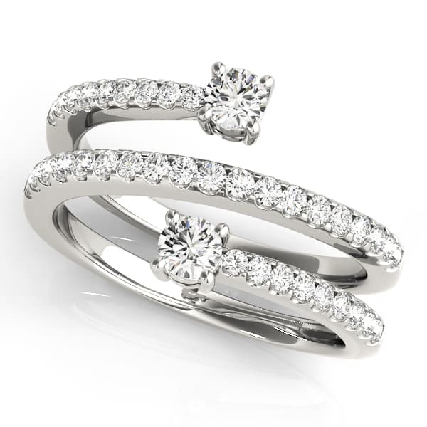2-Stone Multirow Spiral Fashion Rings (1/2 ct. tw.) — View 1