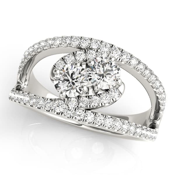 2-Stone Split Halo Fashion Ring (0.58 ct. tw.) — View 1