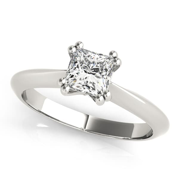 Double Prong Princess-Cut Engagement Rings in 10k White Gold