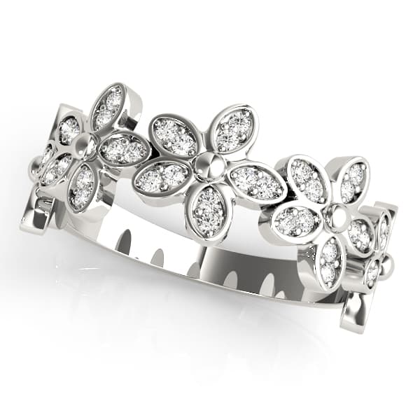 Nature Inspired Floral Shape Stackable Fashion Ring (1/4 ct. tw.) — View 1