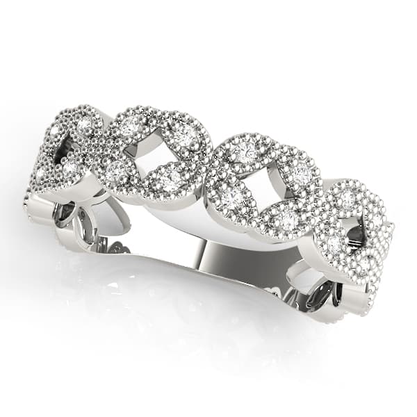 Vintage Milgrain Stackable Ring (1/8 ct. tw.) — View 1