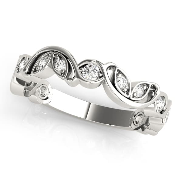 Nature Inspired Floral Stackable Wedding Bands (1/4 ct. tw.) — View 1
