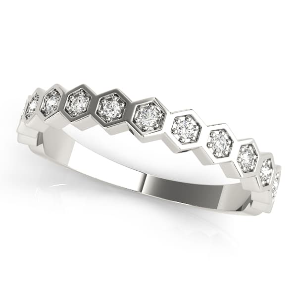 Hexagon Shaped Stackable Wedding Bands (0.1 ct. tw.) — View 1
