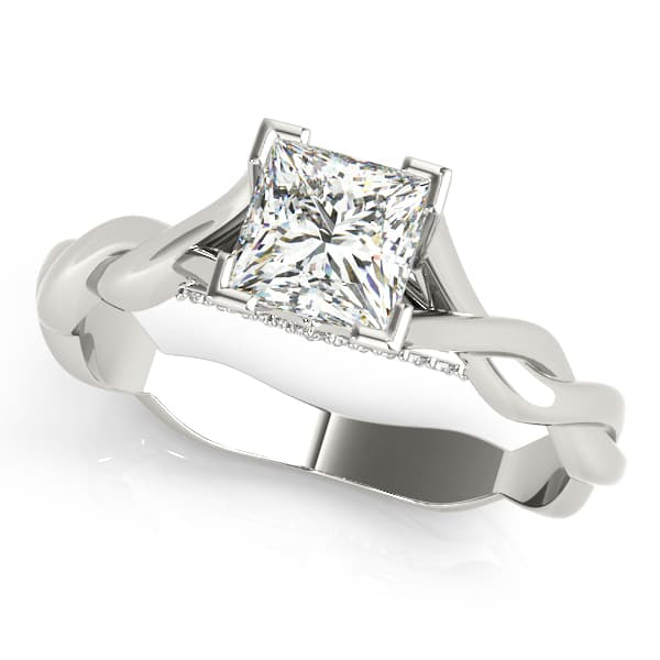 Pc Engagement Ring in 10k White Gold