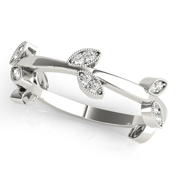 Nature Inspired Leaf Shape Fashion Band (1/8 ct. tw.) — View 1