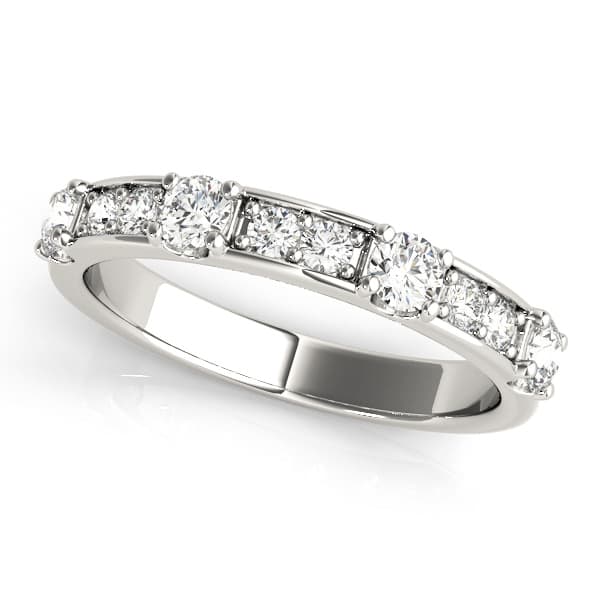 Channel In Prong Stackable Wedding Band (0.58 ct. tw.) — View 1