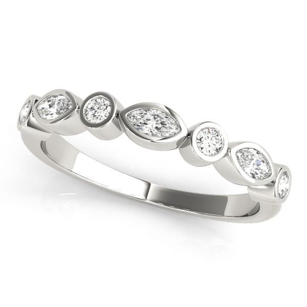Alternating Round &amp; Marquise Bezel Set Band (1/3 ct. tw.) — View 1