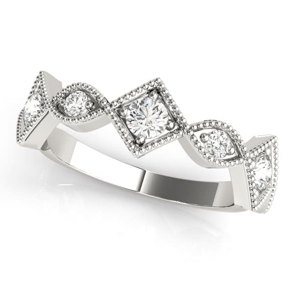 Vintage Alternating Marquise &amp; Square Milgrain Fashion Ring (0.42 ct. tw.) — View 1