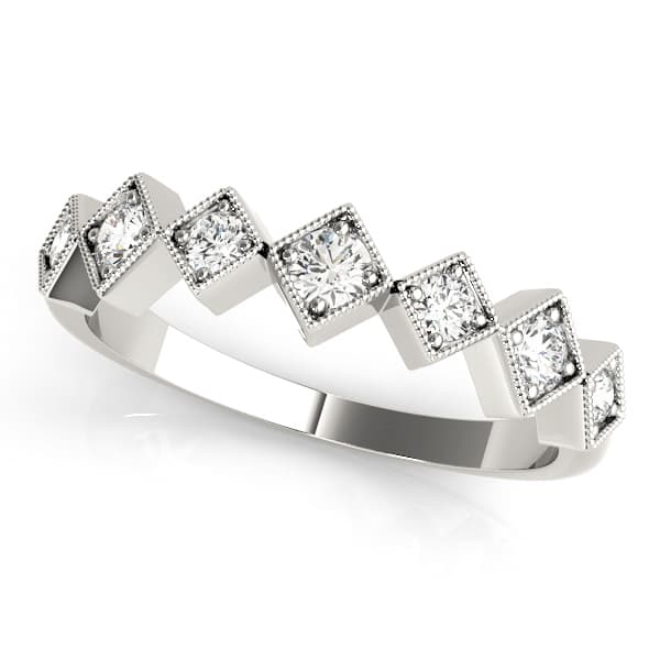 Square Shaped Milgrain Stackable Ring (1/3 ct. tw.) — View 1