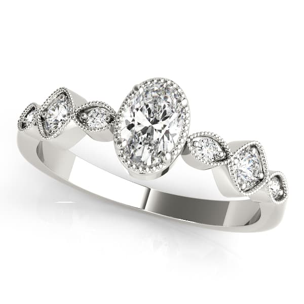 Oval Fashion Ring in 10k White Gold