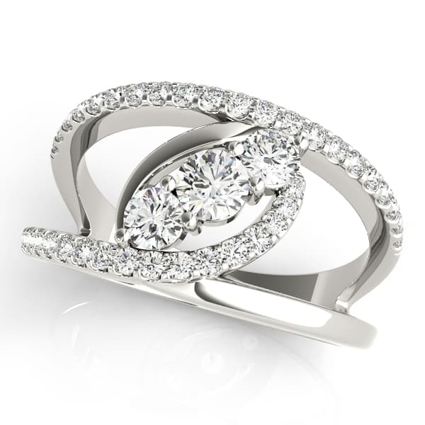 Bypass 3-Stone Split Shank Fashion Rings (5/8 ct. tw.) — View 1