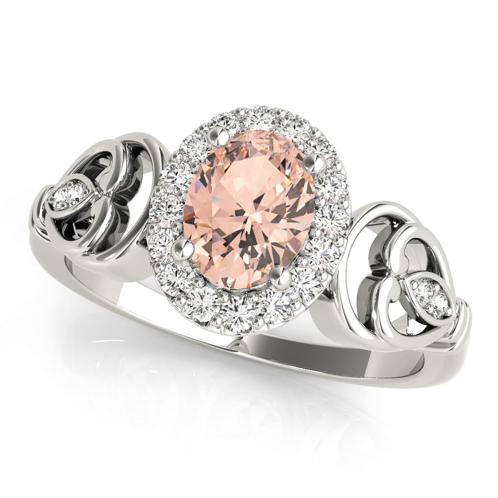 Fashion Rings Oval Halo — 5X3 MM (1/8 ct. tw.) — View 1