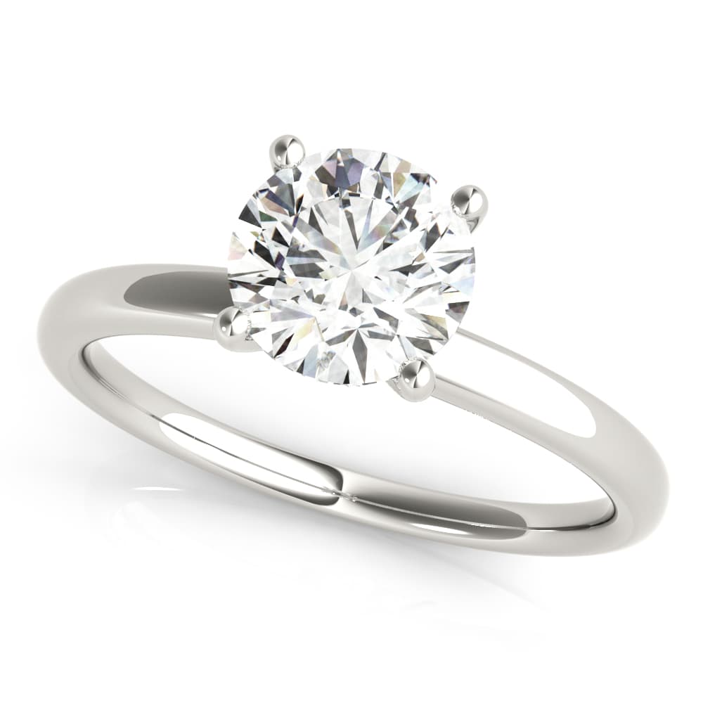 Round Hidden Halo Engagement Ring in 10k White Gold
