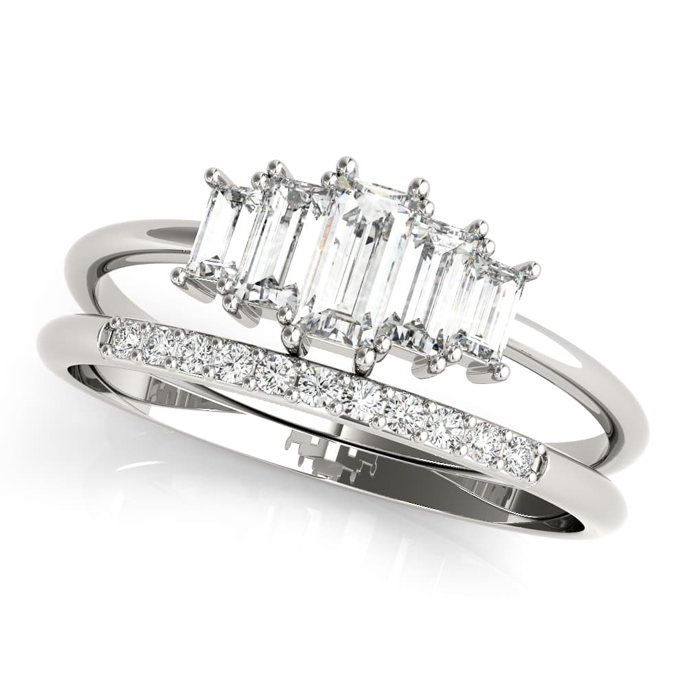 FASHION RING RD & STRAIGHT BAGUETT (0.46 ct. tw.) — View 1