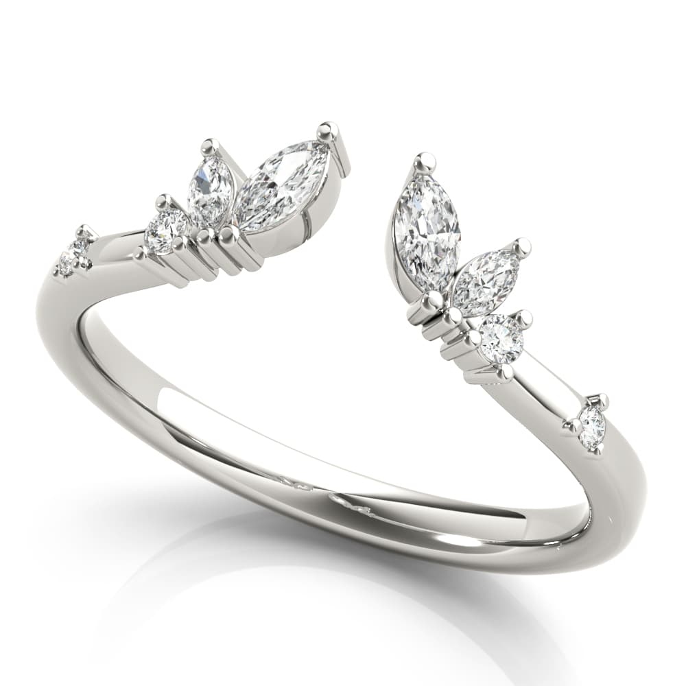 Round &amp; Marquise Open Chevron Ring (1/4 ct. tw.) — View 1