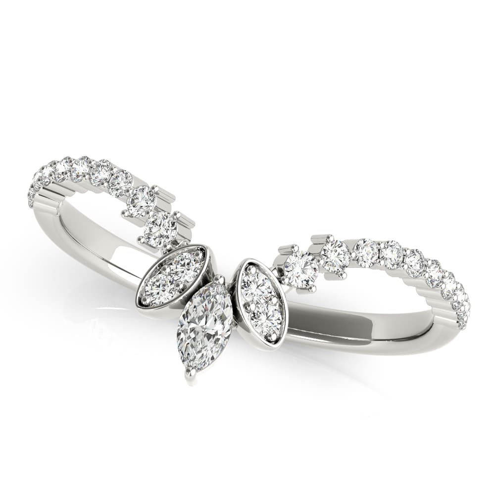 Marquise Chevron Wedding Band (1/8 ct. tw.) — View 1
